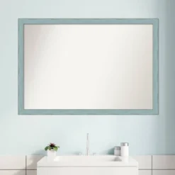 38" X 26" Non-Beveled Sky Blue Rustic Wood Bathroom Wall Mirror - Amanti Art 16 38" X 26" Non-Beveled Sky Blue Rustic Wood Bathroom Wall Mirror - Amanti Art -Baxton Studio Store GUEST 1a64bc57 a49b 40db bbe7 2f3c1975d934