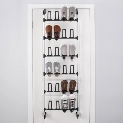 Organize It All Overdoor 12 Pair Shoe Rack Basic Collection 8 Organize It All Overdoor 12 Pair Shoe Rack Basic Collection - Image 6