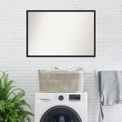 37" X 25" Non-Beveled Lucie Wood Bathroom Wall Mirror Black - Amanti Art -Baxton Studio Store GUEST 1ba14072 b1c6 4622 9458 7bb31fa02f72