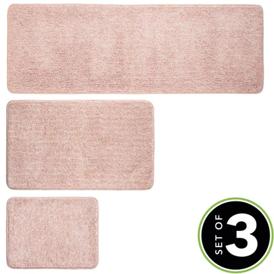 MDesign Spa Rug For Bathroom, Varied Sizes, Set Of 3 3 MDesign Spa Rug For Bathroom, Varied Sizes, Set Of 3