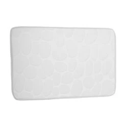 Unique Bargains Cobblestone Pattern Bathroom Rugs Polyester Bath Mat Machine Washable White 60x40cm -Baxton Studio Store GUEST 1e120f93 c5c1 4644 967d 9f1ac59eb33a
