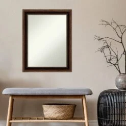 22" X 28" Non-Beveled Corded Bathroom Wall Mirror Bronze - Amanti Art 14 22" X 28" Non-Beveled Corded Bathroom Wall Mirror Bronze - Amanti Art -Baxton Studio Store GUEST 1e9bf39c 4f5d 452a b68b a0cc5107cbfc