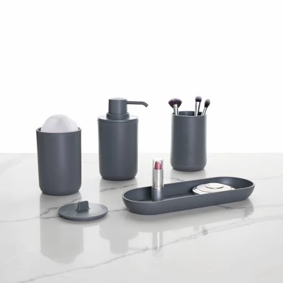 4pc Cade Bath Accessories Set Charcoal - IDESIGN 5 4pc Cade Bath Accessories Set Charcoal - IDESIGN - Image 3