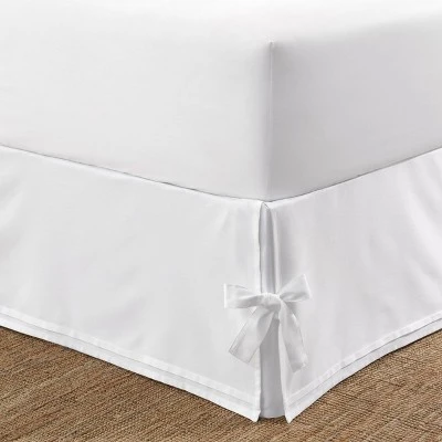 Laura Ashley Corner Ties Tailored Bedskirt White 3 Laura Ashley Corner Ties Tailored Bedskirt White