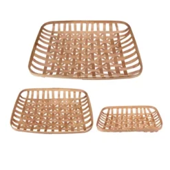 Northlight Set Of 3 Brown Rectangular Lattice Tobacco Table Top Baskets -Baxton Studio Store GUEST 1fba8d6a 989f 4621 8f78 be9b72a82e13