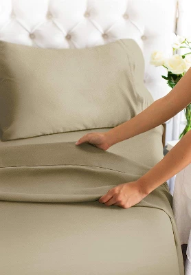 4 Piece 100% Cotton 400 Thread Count Sheet Set - CGK Linens 5 4 Piece 100% Cotton 400 Thread Count Sheet Set - CGK Linens - Image 3