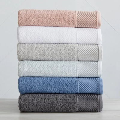 Market & Place Cotton Quick Dry Textured 6-Piece Bath Towel Set 3 Market & Place Cotton Quick Dry Textured 6-Piece Bath Towel Set