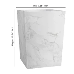 Marble Patterned Bathroom Wastebasket - Nu Steel