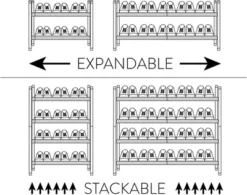 J&V TEXTILES Telescoping Stackable/Expandable Free Standing Shoe Rack, 2-Tier Holds Up To 10-Pair -Baxton Studio Store GUEST 221dad7b 8d30 4ea1 9c04 6d5ba81bf162