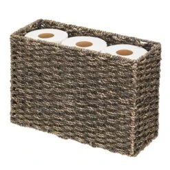 MDesign Large Rustic Woven Seagrass Toilet Tank Bathroom Storage Basket -Baxton Studio Store GUEST 232236a6 66bc 4e18 a3b5 275884cf2e06