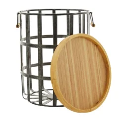 Set Of 2 Metal Storage Baskets Black - Olivia & May -Baxton Studio Store GUEST 2388ff1b f07d 405c 905f 516c5bc7183f