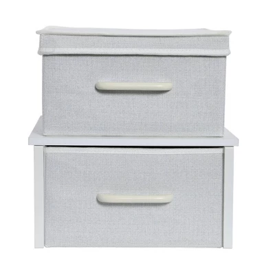 Household Essentials Stacking Storage Boxes With Laminate Top White 12 Household Essentials Stacking Storage Boxes With Laminate Top White - Image 10