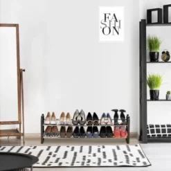 Seville Classics 4 Tier Expandable Stackable 20 Pair Shoe Rack Organizer -Baxton Studio Store GUEST 24455b6d ba62 467d adf1 b5470cad55ee