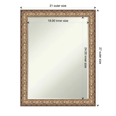 Amanti Art Florentine Gold Petite Bevel Wood Bathroom Wall Mirror 27.5 X 21.5 In. 5 Amanti Art Florentine Gold Petite Bevel Wood Bathroom Wall Mirror 27.5 X 21.5 In. - Image 3