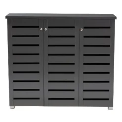 3 Door Adalwin Wooden Entryway Shoe Storage Cabinet Gray - Baxton Studio -Baxton Studio Store GUEST 268b5256 d9b1 4755 816d 7ae4c0710e1c