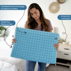 PharMeDoc Cooling Gel Infused Memory Foam Ventilated Hole-Punch Bed Pillow -Baxton Studio Store GUEST 26a8b754 25ea 4bd6 8349 eb079b719e62