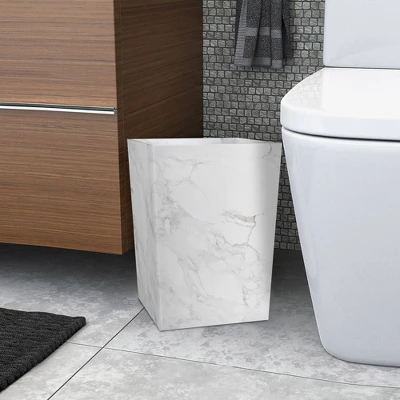 Marble Patterned Bathroom Wastebasket - Nu Steel 5 Marble Patterned Bathroom Wastebasket - Nu Steel - Image 3