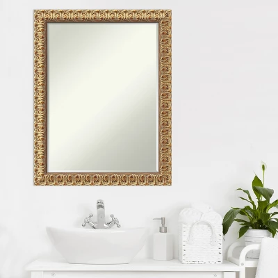 Amanti Art Florentine Gold Petite Bevel Wood Bathroom Wall Mirror 27.5 X 21.5 In. 8 Amanti Art Florentine Gold Petite Bevel Wood Bathroom Wall Mirror 27.5 X 21.5 In. - Image 6