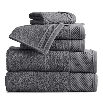 Market & Place Cotton Quick Dry Textured 6-Piece Bath Towel Set 8 Market & Place Cotton Quick Dry Textured 6-Piece Bath Towel Set - Image 6