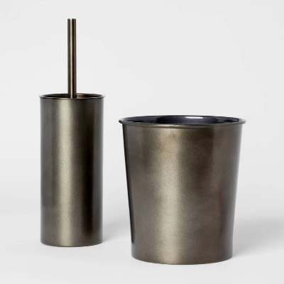 Aluminum Waste With Aged Metal Finish Gray - Threshold™ 5 Aluminum Waste With Aged Metal Finish Gray - Threshold™ - Image 3