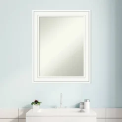 23" X 29" Non-Beveled Craftsman Wood Bathroom Wall Mirror White - Amanti Art 15 23" X 29" Non-Beveled Craftsman Wood Bathroom Wall Mirror White - Amanti Art -Baxton Studio Store GUEST 294cebe1 96b3 48ff a299 ae050b3f326b
