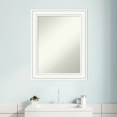 23" X 29" Non-Beveled Craftsman Wood Bathroom Wall Mirror White - Amanti Art 8 23" X 29" Non-Beveled Craftsman Wood Bathroom Wall Mirror White - Amanti Art - Image 6