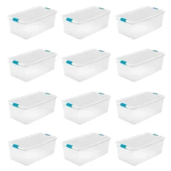 Sterilite Storage System Solution With 106 Quart Clear Stackable Storage Box Organization Containers With White Latching Lid -Baxton Studio Store GUEST 2a0693b8 05b7 45bf affb efd59b9532c8