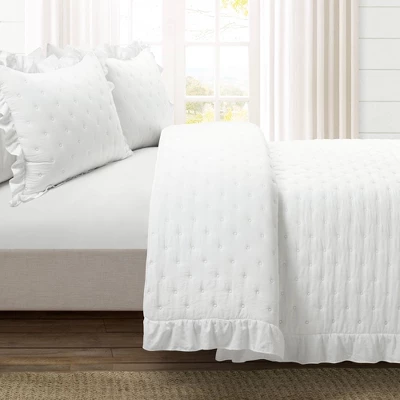 Lush Décor 3pc Reyna Ruffle Reversible Oversized Quilt Set 3 Lush Décor 3pc Reyna Ruffle Reversible Oversized Quilt Set