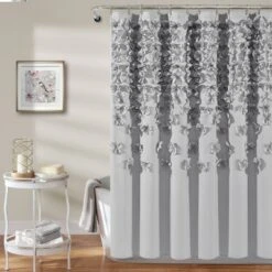 Lucia Scattered Flower Textured Shower Curtain - Lush Décor -Baxton Studio Store GUEST 2ada0e34 293b 4a4c 860c f451668213bf
