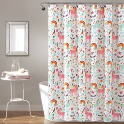 72"x72" Unicorn Heart Shower Curtain - Lush Décor -Baxton Studio Store GUEST 2afce90e c23a 47bc bc0c 17052a08f5a3