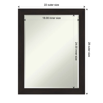 Furniture Espresso Narrow Petite Bevel Bathroom Wall Mirror 5 Furniture Espresso Narrow Petite Bevel Bathroom Wall Mirror - Image 3