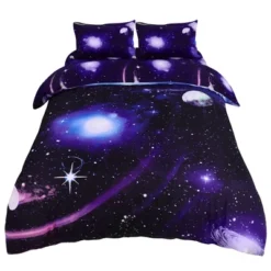 PiccoCasa Polyester Galaxy Sky Cosmos Night Pattern 3D Printed Duvet Cover Set With 2 Pillowcases 4 Pcs Queen Dark Purple 15 PiccoCasa Polyester Galaxy Sky Cosmos Night Pattern 3D Printed Duvet Cover Set With 2 Pillowcases 4 Pcs Queen Dark Purple -Baxton Studio Store GUEST 2c044952 f019 4dfb 9d84 61977360cd62