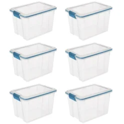 Sterilite 20 Quart Stackable Clear Plastic Storage Tote Container With Clear Gasket Latching Lid For Home And Office Organization, Clear -Baxton Studio Store GUEST 2c862c99 7f0c 4f79 ab04 a483fef7e793