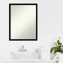 20" X 26" Non-Beveled Bathroom Wall Mirror Jet Black - Amanti Art 16 20" X 26" Non-Beveled Bathroom Wall Mirror Jet Black - Amanti Art -Baxton Studio Store GUEST 2d0b7762 376b 4720 9c22 902e1e0b57a1