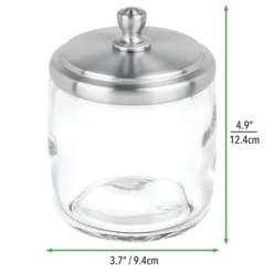 MDesign Glass Vanity Storage Organizer Apothecary Jar, 2 Pack -Baxton Studio Store GUEST 2d53e463 2e3d 4821 aa05 819b51b51669