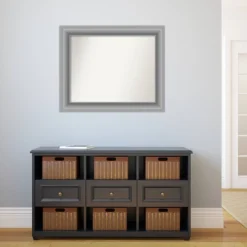 34" X 28" Non-Beveled Peak Polished Nickel Bathroom Wall Mirror - Amanti Art -Baxton Studio Store GUEST 2e2d3de5 90d6 46ba 958b 0a2fc8826d59