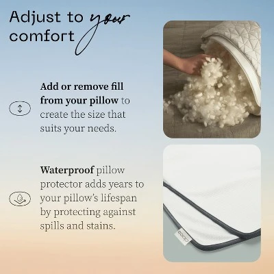 Coop Home Goods 20”x 54" Adjustable Memory Foam Body Pillow - GREENGUARD Gold Certified - Lulltra Washable Cover - White 8 Coop Home Goods 20”x 54" Adjustable Memory Foam Body Pillow - GREENGUARD Gold Certified - Lulltra Washable Cover - White - Image 6