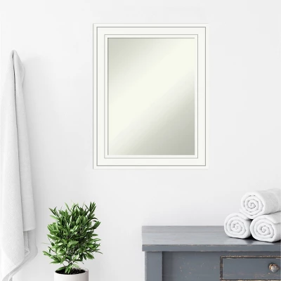 23" X 29" Non-Beveled Craftsman Wood Bathroom Wall Mirror White - Amanti Art 7 23" X 29" Non-Beveled Craftsman Wood Bathroom Wall Mirror White - Amanti Art - Image 5