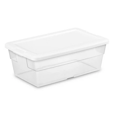 Sterilite 70 Quart Multipurpose Stackable Plastic Latching Lid Storage Tote, 4 Pack & 6 Quart Container Box Bin For Home Organization, Clear 12 Pack 4 Sterilite 70 Quart Multipurpose Stackable Plastic Latching Lid Storage Tote, 4 Pack & 6 Quart Container Box Bin For Home Organization, Clear 12 Pack - Image 2