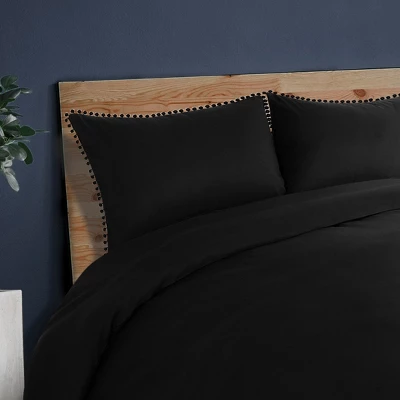 PiccoCasa Duvet Cover Set With Pompoms 110gsm Brushed Microfiber Bedding Set With 2 Pillowcase 4 PiccoCasa Duvet Cover Set With Pompoms 110gsm Brushed Microfiber Bedding Set With 2 Pillowcase - Image 2