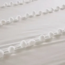 Elly Full/Queen 3pc Pom Pom Cotton Duvet Cover Set Ivory -Baxton Studio Store GUEST 30815ce0 839c 4b87 851e 89737f0d0ab0