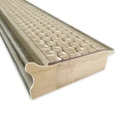 42" X 30" Non-Beveled Trellis Silver Wood Bathroom Wall Mirror - Amanti Art