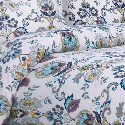 3pc Abstract Paisley Cotton Flannel Printed Oversized Duvet Set - Tribeca Living 2 3pc Abstract Paisley Cotton Flannel Printed Oversized Duvet Set - Tribeca Living