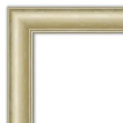 Amanti Art Textured Light Gold Petite Bevel Bathroom Wall Mirror 29 X 23 In.