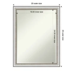 Amanti Art Salon Silver Narrow Petite Bevel Bathroom Wall Mirror 26.5 X 20.5 In. -Baxton Studio Store GUEST 31799149 7e68 48d9 ae98 a22d2a60fb97