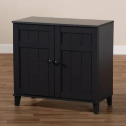 Shelf Wood Shoe Storage Cabinet Glidden Finished Dark Gray - Baxton Studio -Baxton Studio Store GUEST 32353816 7d89 4d18 858e 547629e03115