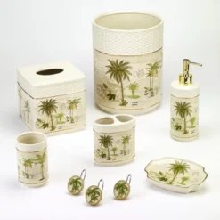Avanti Colony Palm Waste Basket - Ivory Beige -Baxton Studio Store GUEST 323c8c63 8bcc 49fb 88da 45d515165825