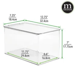 MDesign Plastic Stackable Closet Storage Bin Box With Lid - Clear -Baxton Studio Store GUEST 32f7ef23 4ad0 42e4 bc23 1b4b46739d27 1