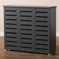 3 Door Adalwin Wooden Entryway Shoe Storage Cabinet Gray - Baxton Studio -Baxton Studio Store GUEST 33478286 74bd 423e 9f2a ed679fab7979