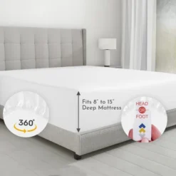 New Products 15 Luxury Fitted Sheet Only, 600 Thread Count - 100% Cotton Sateen, Deep Pocket, Soft, Cool & Durable By California Design Den